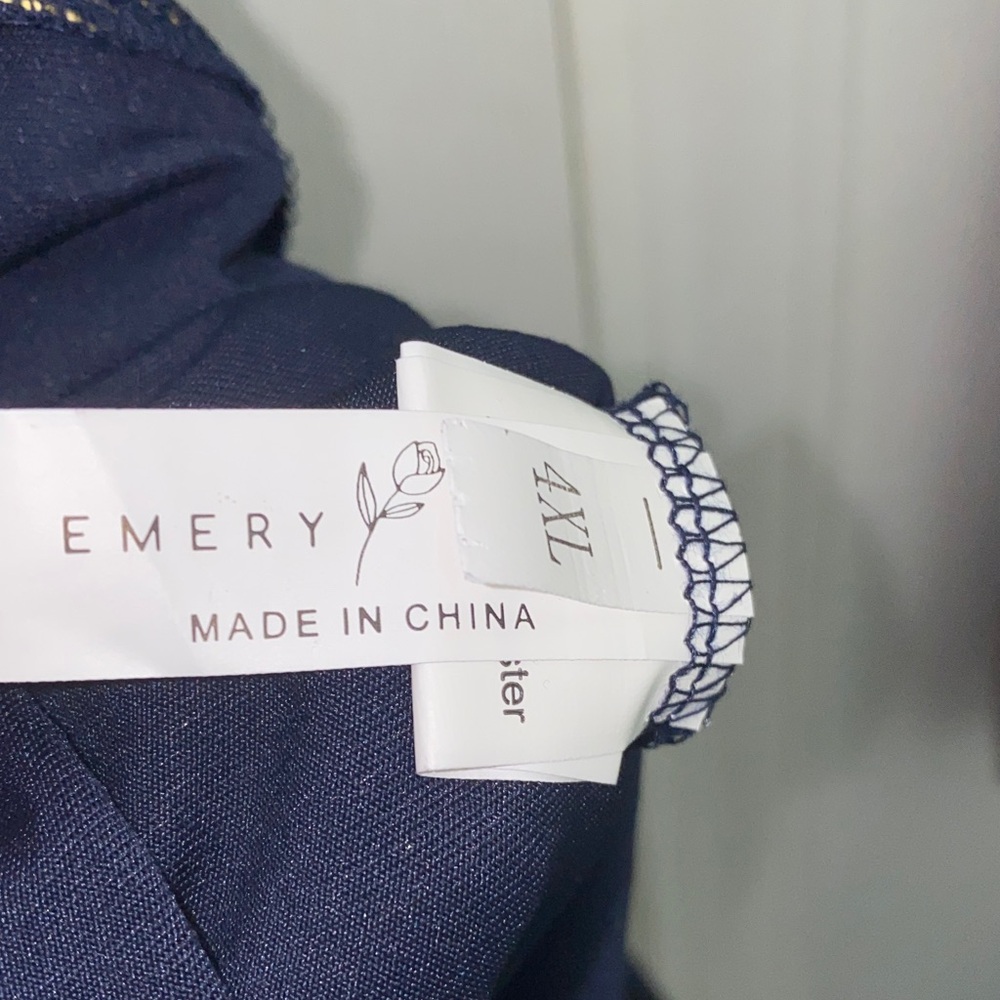 Navy and Gold Women's Blouse - Picture 3 of 4